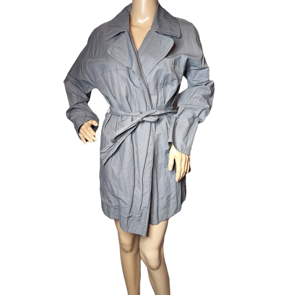 J. Jill belted‎ oversized long jacket. Cotton nylon.  Size xs